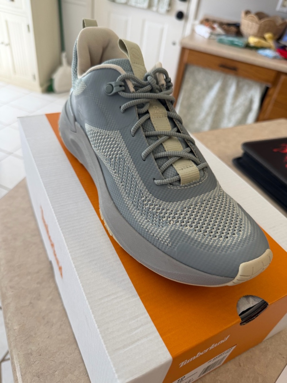 Timberland Women’s Grey and Cream Athletic Knit Sneaker